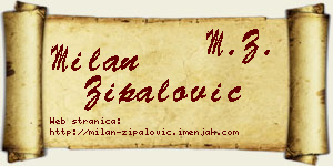 Milan Zipalović vizit kartica
